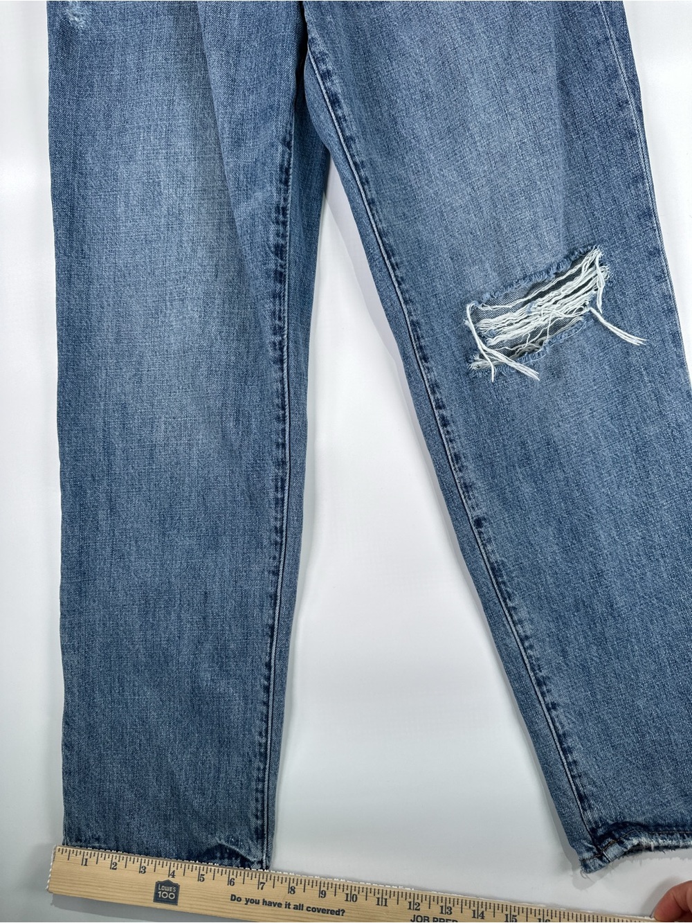 Pistola Presley High Rise Straight Distressed Denim Antidote Blue Size 30 - Picture 12 of 12